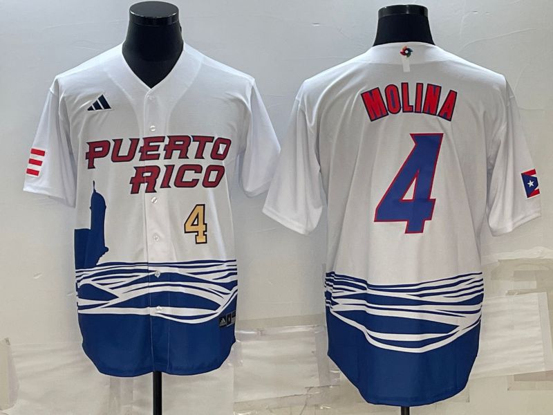 Men 2023 World Cub #4 Molina White MLB Jersey2->more jerseys->MLB Jersey
